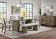 Elements International Conner Glass Top Rectangular Dining Table with Brown Base-1