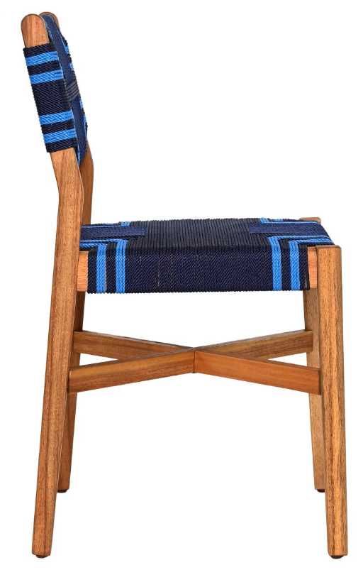 Zuo® Modern Serene Blue/Natural Wood Outdoor Dining Chair-2