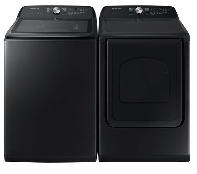 Samsung Fingerprint Resistant Black Stainless Steel Laundry Pair-0