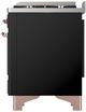 Ilve® Majestic III 60" Glossy Black Pro Style Dual Fuel Liquid Propane Range with Griddle and Copper Trim-3