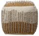 Dovetail Furniture Eugene Beige/Dark Mustard Pouf-1