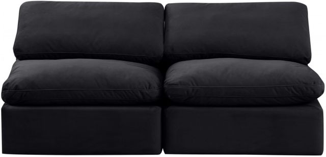 Meridian Furniture Indulge 2-Piece Black Velvet Sofa-1