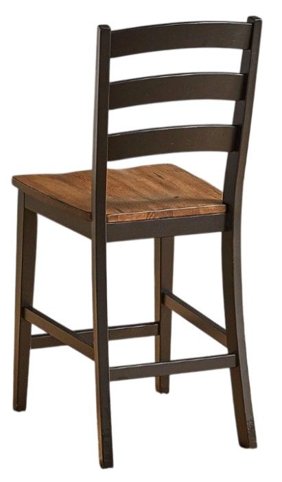 A-America® Stormy Ridge Chickory/Slate Black Ladderback Counter Stool-2