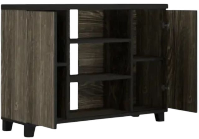 Perdue Woodworks Big Chester Black Woodgrain/S'mores 2-Door TV Media Console-0