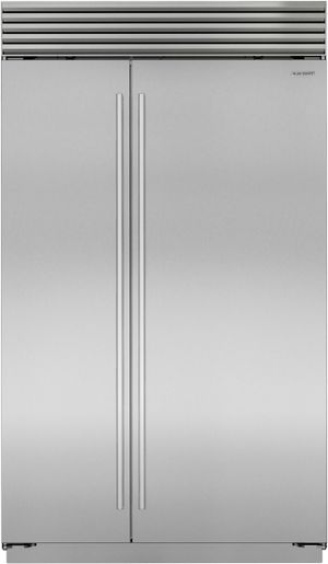 Front view of the Sub-Zero® Classic Series 48 in. 28.8 Cu. Ft. Stainless Steel Built In Side-by-Side Refrigerator