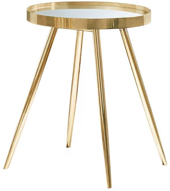 Coaster® Kaelyn 3-Piece Mirrored Top Occasional Table with Gold Base Set-1