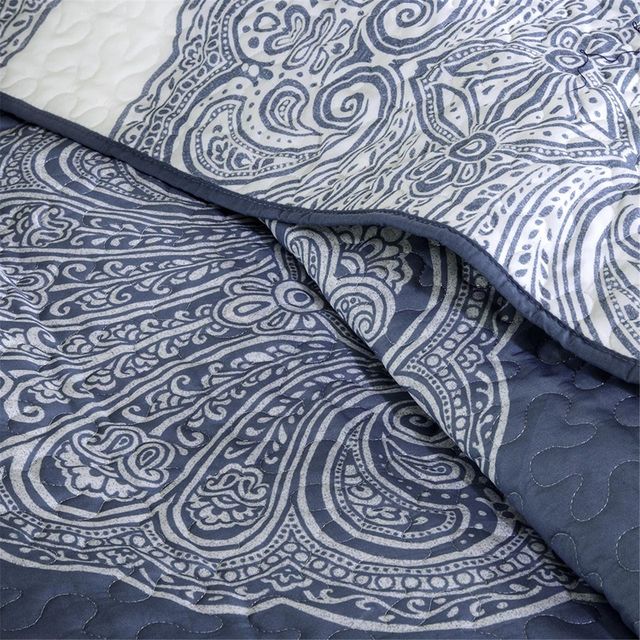 Olliix by Madison Park 6 Piece Navy Full/Queen Rachel Reversible Quilted Coverlet Set-3