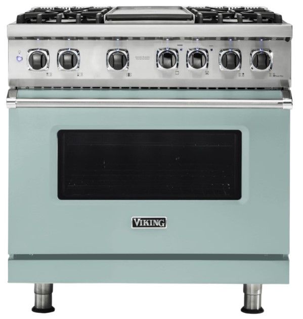 Viking® 5 Series 36'' Splash Pro Style Dual Fuel Liquid Propane Range with Griddle