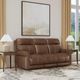 Flexsteel® Alexander Khaki Brown Power Reclining Sofa with Console, Power Headrest and Lumbar-1