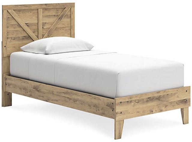 Signature Design by Ashley® Larstin Brown Twin Crossbuck Panel Bed-0