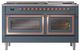 Ilve® Nostalgie II Noblesse 60'' Blue Gray Pro Style Dual Fuel Range with Copper Trim-1