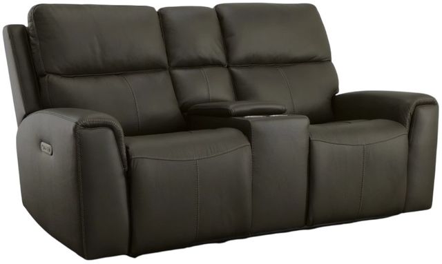 Flexsteel® Jarvis Mica Power Reclining Loveseat with Console and Power Headrests-0