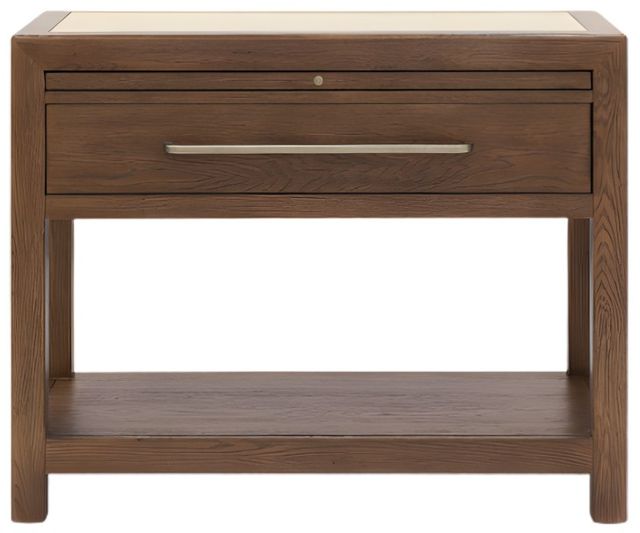 Hooker® Furniture Driftwood Worn Saddle Nightstand with Stone Top-1