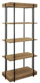 Sagebrook Home Wood and Metal 68" Brown and Black 5 Layered Shelf-0