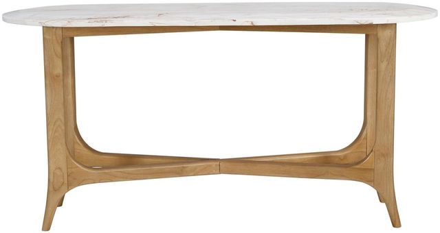 Bernards Tapestry Beige Console Table with White Marble Top-2