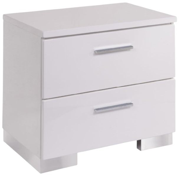 ACME Furniture Lorimar Chrome/White Nightstand-0