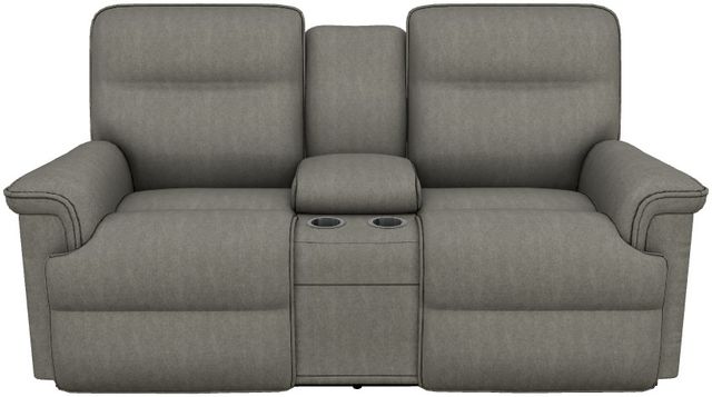 La-Z-Boy® Jay Flannel Manual Reclining Loveseat with Console-1