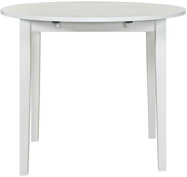 Coaster® Bucknell 3-Piece White Round Drop Leaf Dining Table Set-1