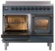 Ilve® Nostalgie II Noblesse 40'' Blue Gray Pro Style Induction Range with Burnished Trim-3