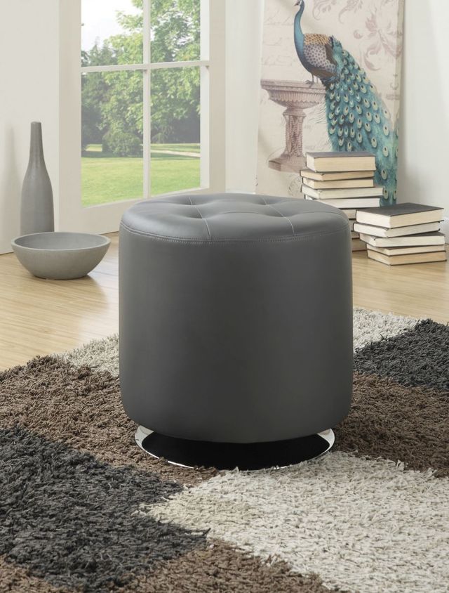 Coaster® Bowman Grey Swivel Ottoman-1
