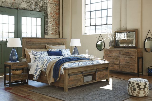 Signature Design by Ashley® Sommerford 2-Piece Brown California King Panel Storage Bed Set-3