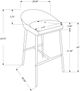 Monarch Specialties Inc. 2 Piece Grey Counter Stool-4