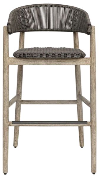 Uttermost® Dermott Cerused Wheat Wooden Outdoor Bar Stool-4