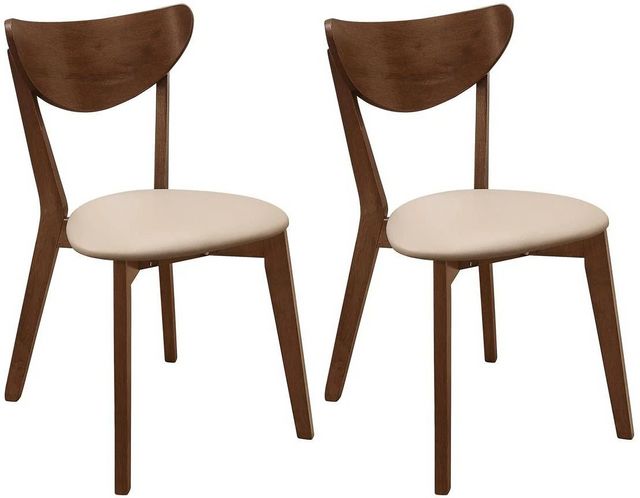 Coaster® Kersey 2-Piece Beige/Chestnut Dining Side Chairs-4