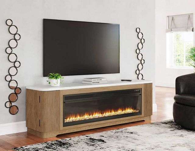 Signature Design by Ashley® Camdill Light Brown TV Stand with Electric Fireplace-6