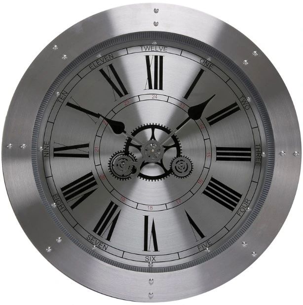 Decor-Rest® Furniture LTD Tempo Brushed Metal Wall Clock-0