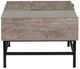Magnussen Home® Fenwick Whitetail Brown Lift Top Cocktail Table with Matte Black Base-3