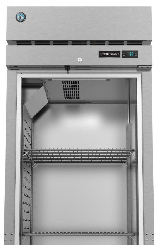 Hoshizaki Steelheart® 28" 23.1 Cu. Ft. Stainless Steel Single Section Upright Refrigerator with Full Glass Doors and Lock-3