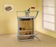Coaster® Dallas Silver/Frosted Glass 2-Shelf Bar Unit-2