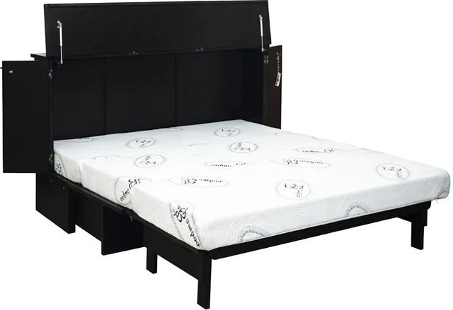 CabinetBed Inc.™ Elite Metro Black/Pebble Grey Folding Queen Bed-0