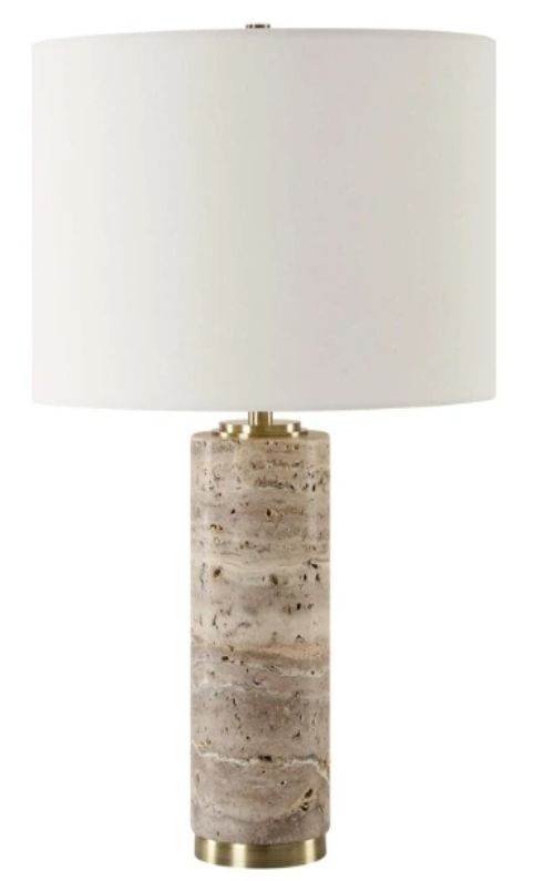 Uttermost® Cortado Brass Travertine Table Lamp-0