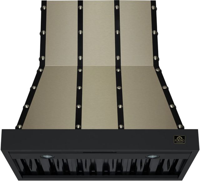 Forno Ambassador 36” Copper Wall Mounted Range Hood with Fingerprint Resistant Black Trim-0