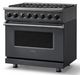 Viking® 7 Series 36" Cast Black Pro Style Dual Fuel Range-2