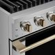 Hauslane HausPro Range 30" Stainless Steel Pro-Style Gas Range with Satin Brass Knobs-5