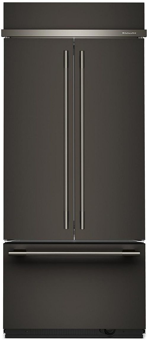 KitchenAid® 36" 20.8 Cu. Ft. Black Ore Built In French Door Refrigerator with Platinum Interior-0