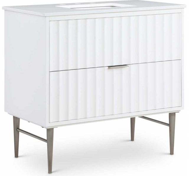 Meridian Furniture Modernist Chrome/White 36" Bathroom Vanity-0