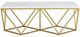 Elements International Riko 2-Piece White Occasional Table with Gold Frame Set-4