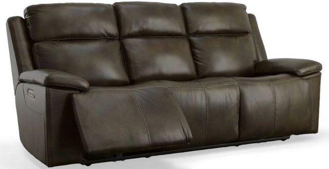 Flexsteel® Chance Dark Brown Power Reclining Sofa with Power Headrests-4