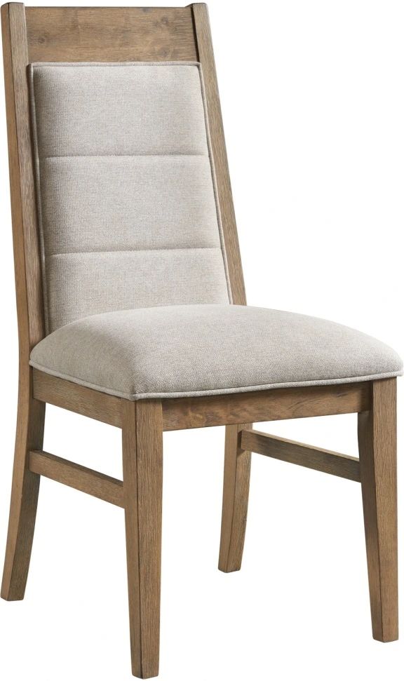 Intercon Landmark Beige/Weathered Oak Upholstered Dining Side Chair-0