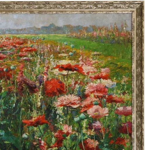 Stylecraft Red Floral Fields Wall Art-1