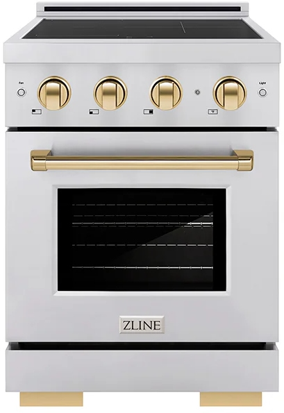 ZLINE 24" 3.2 cu. ft. Autograph Edition Paramount Stainless Steel with Polished Gold Accents Pro Sty