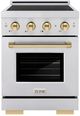 ZLINE Autograph Edition Paramount 24" Stainless Steel Pro Style Induction Range with Polished Gold Accents-0