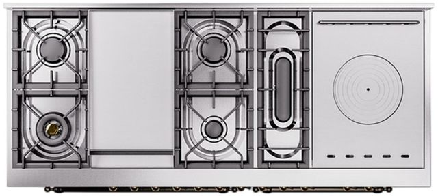 Ilve® Nostalgie II Series 60" Stainless Steel Pro Style Dual Fuel Range-2