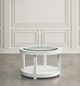 Jofran Inc. Urban Icon Glass Top Round Coffee Table with White Base-1