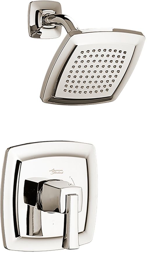 American Standard Townsend® Polished Nickel Shower Trim Kit with Water-Saving Showerhead, Double Ceramic Pressure Balance Cartridge with Lever Handle-0
