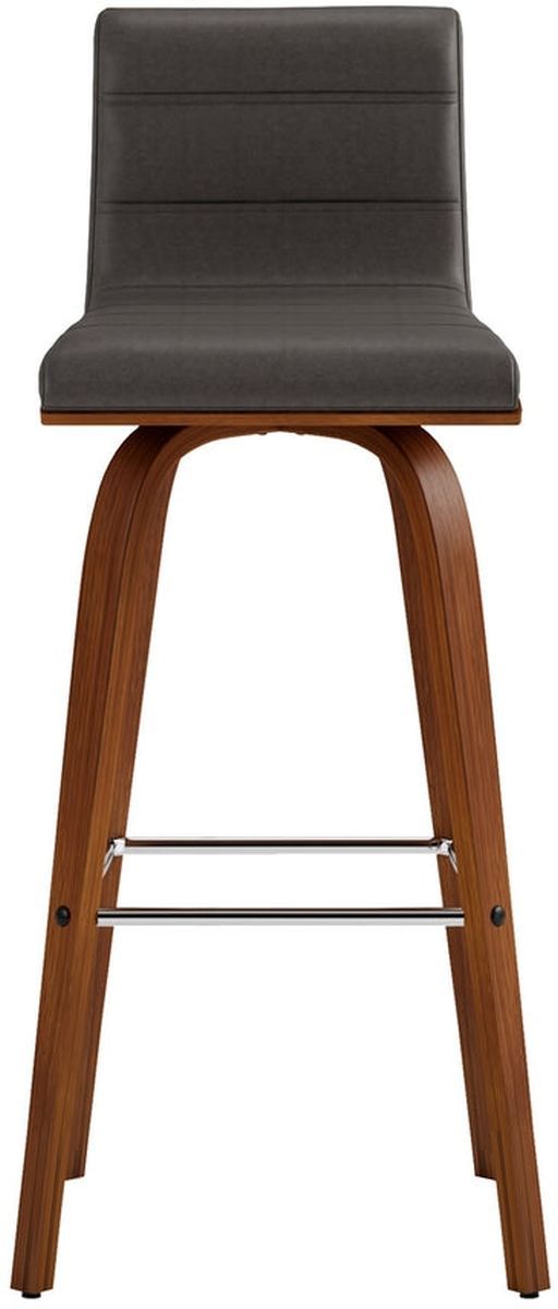 Armen Living Vienna Gray/Walnut Swivel Bar Stool-3
